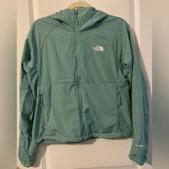 North Face Womens Flyweight Hoodie Jacket Windbreaker Wasabi Size S - Picture 3 of 10
